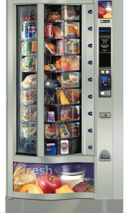 Crane EMS vending machine available through GAD Vending in the midwest.